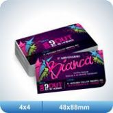 1.000 Cartões - 48x88mm Couchê - 300g - 4x4 Verniz Total Fre