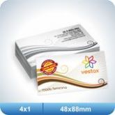 500 Cartões - 48x88mm Couchê - 250g - 4x1 Verniz Total Frent