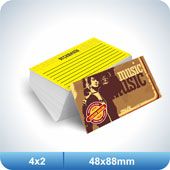 1.000 Cartões - 48x88mm  Couchê - 250g - 4x2 Verniz Total Fr